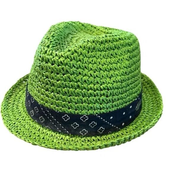 True Religion Bright Green Unisex Fedora Size S/M - Picture 1 of 8